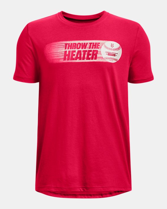 Boys' UA Throw The Heater Short Sleeve, Red, pdpMainDesktop image number 0